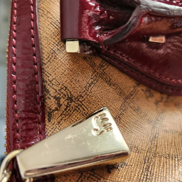 L.A.M.B. Tan and Burgundy Tote Bag - Picture 6 of 9